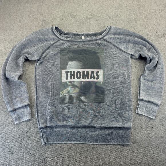 Thomas Rhett Sweatshirt Womens Large Gray Off the Shoulder Country Music - Picture 1 of 9